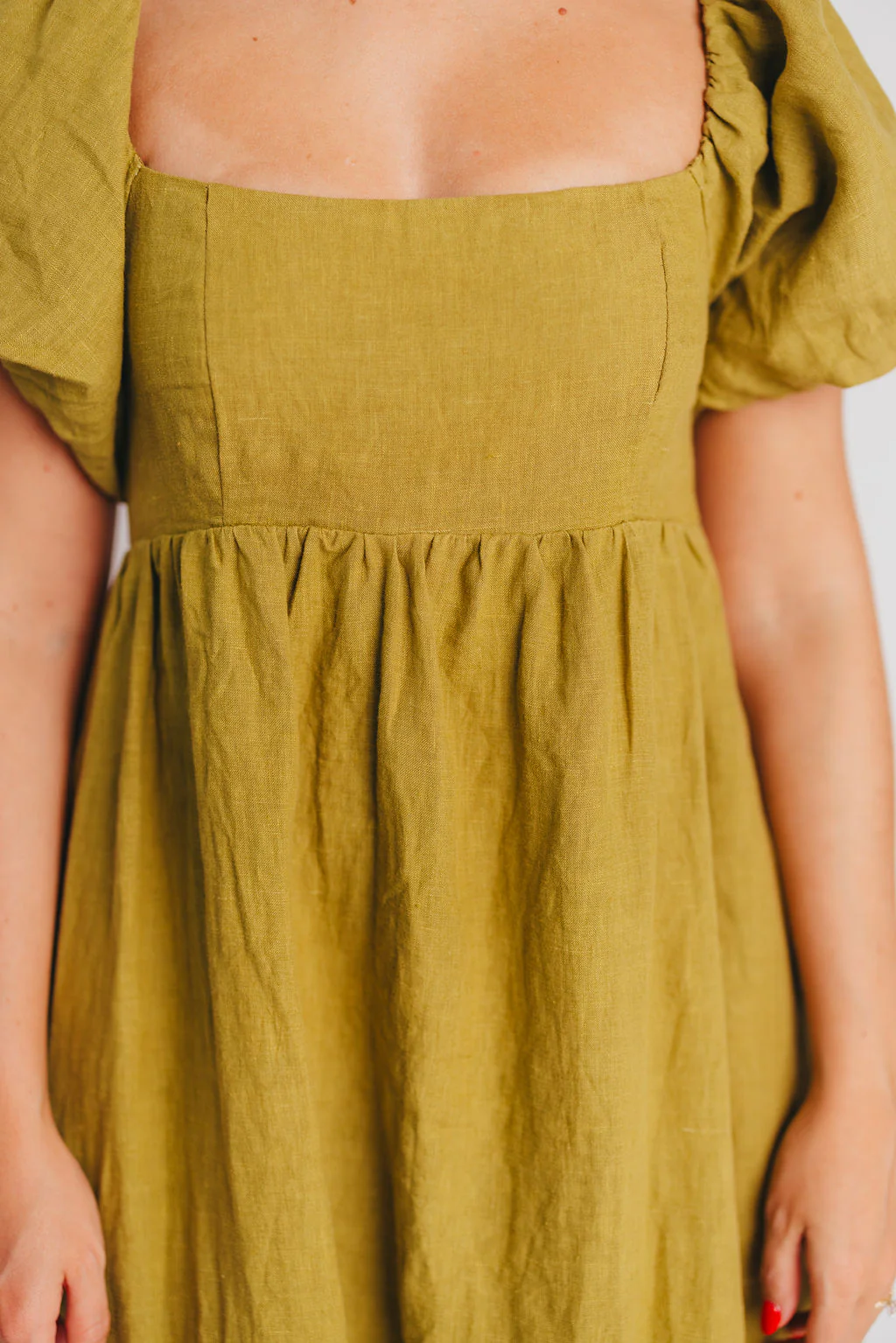 Candace Maxi Dress in Olive - 100% Linen - Bump Friendly - Iieemm