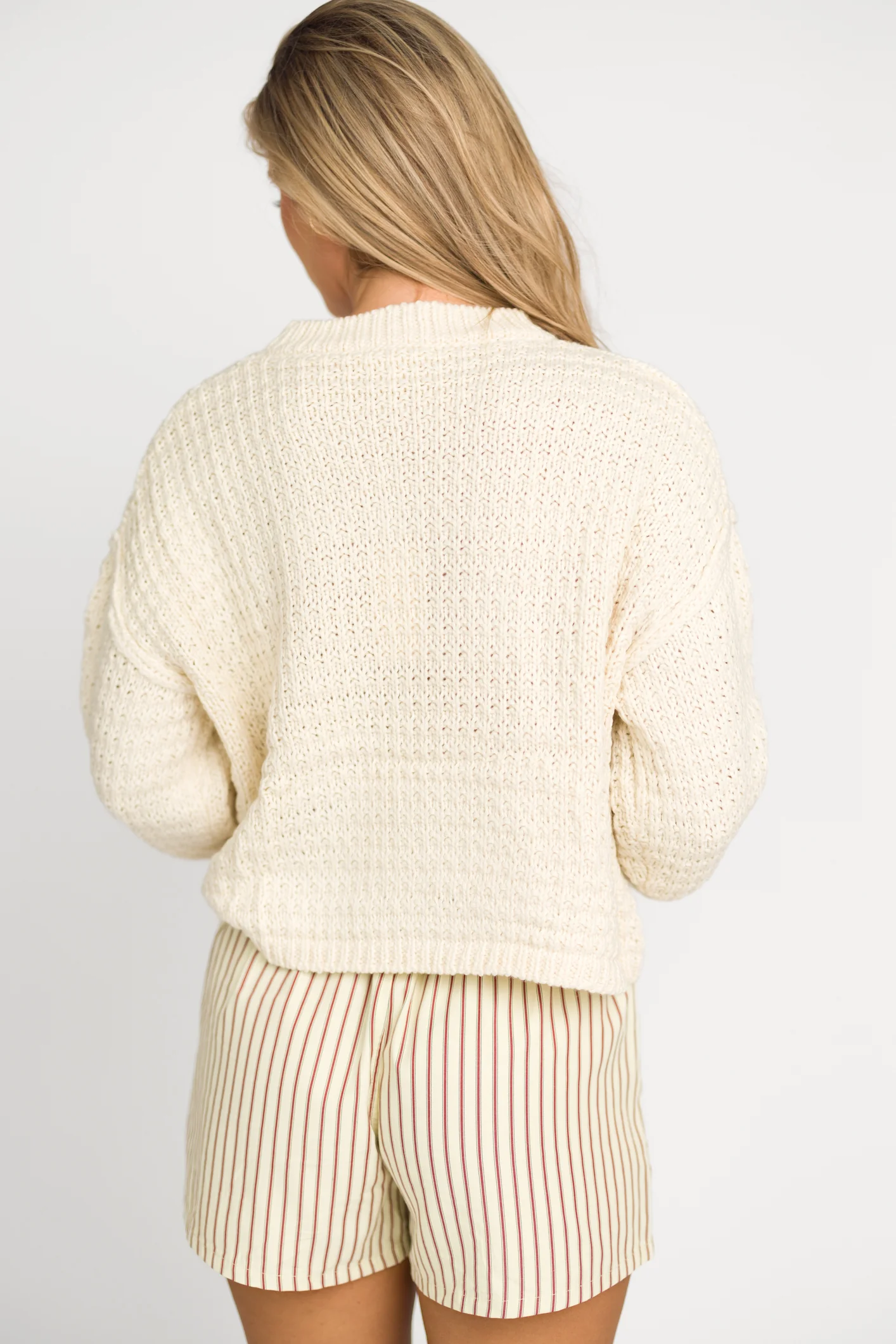Dove Cable Front Sweater in Ivory - Iieemm