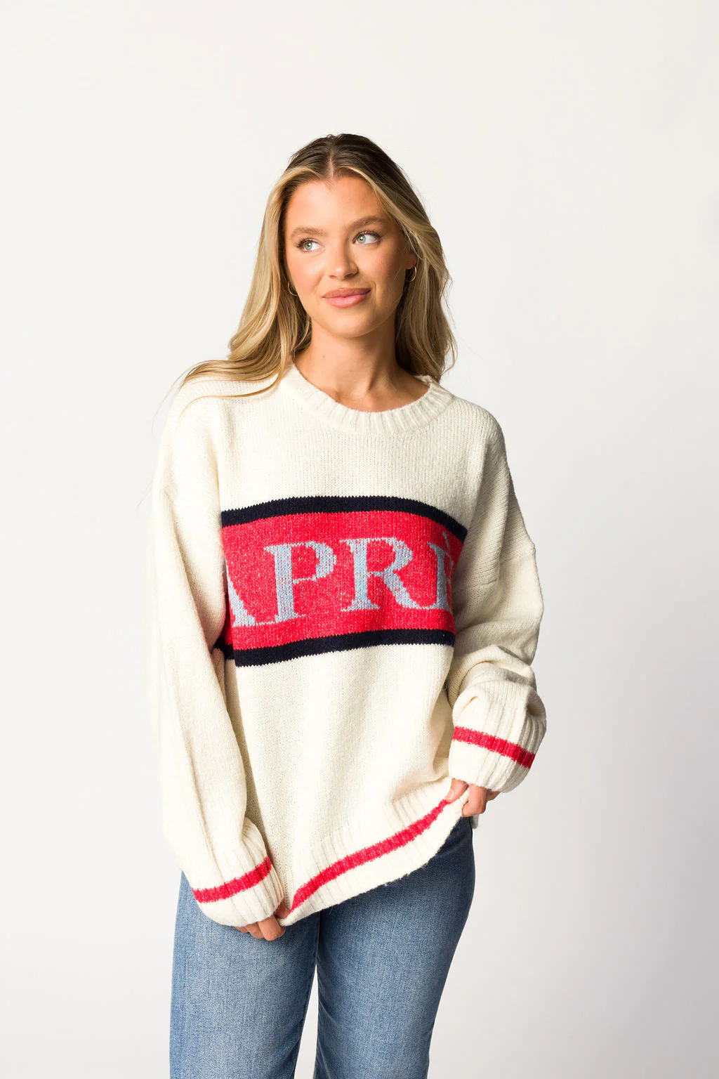 Apres Pullover Sweater Top in Cream - Iieemm