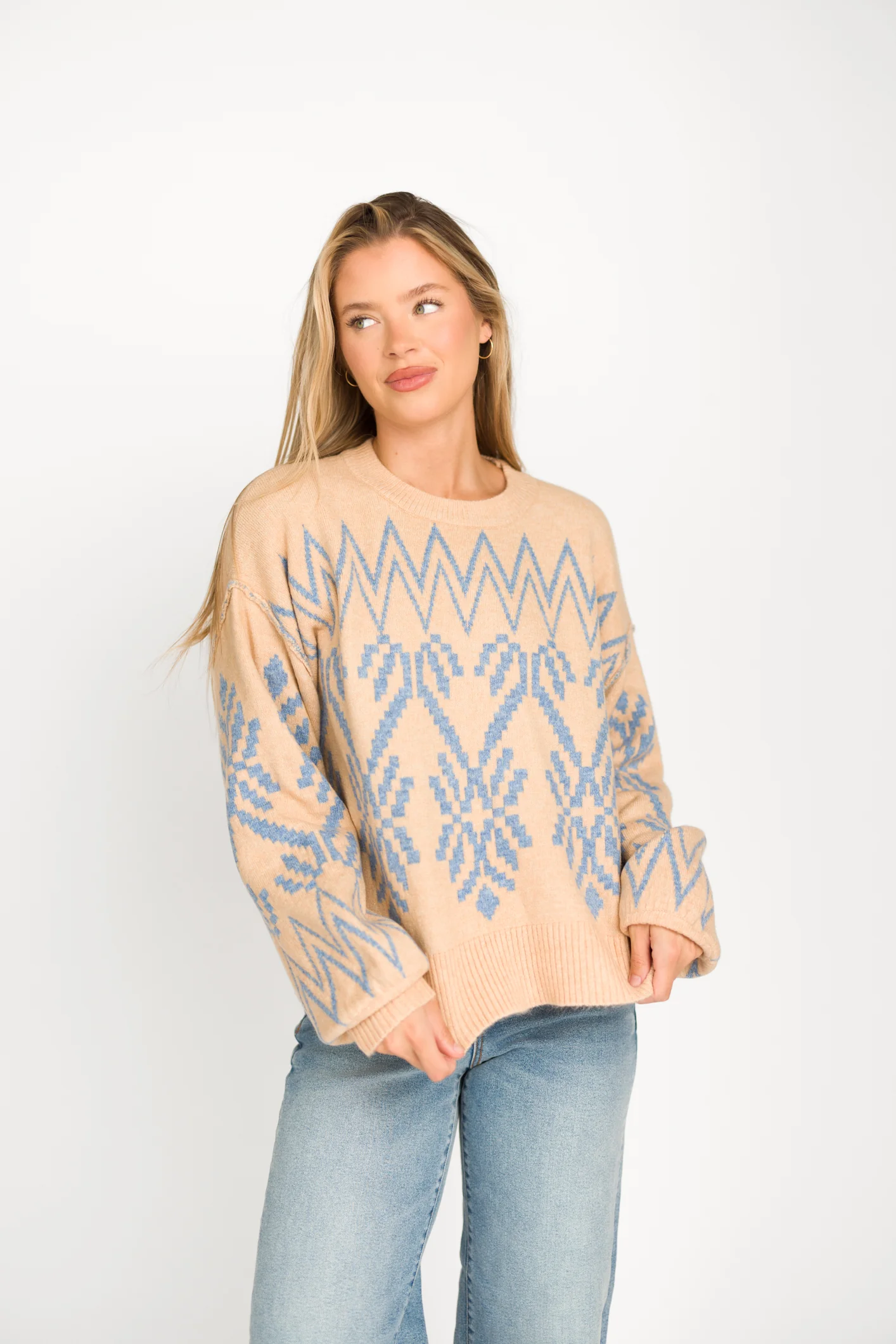 Nicole Alpine Knit Sweater in Coconut Milk - Iieemm