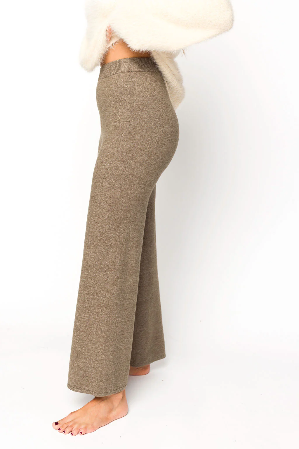 Owen Straight Leg Knit Pants in Field Grey - Bump Friendly - Iieemm