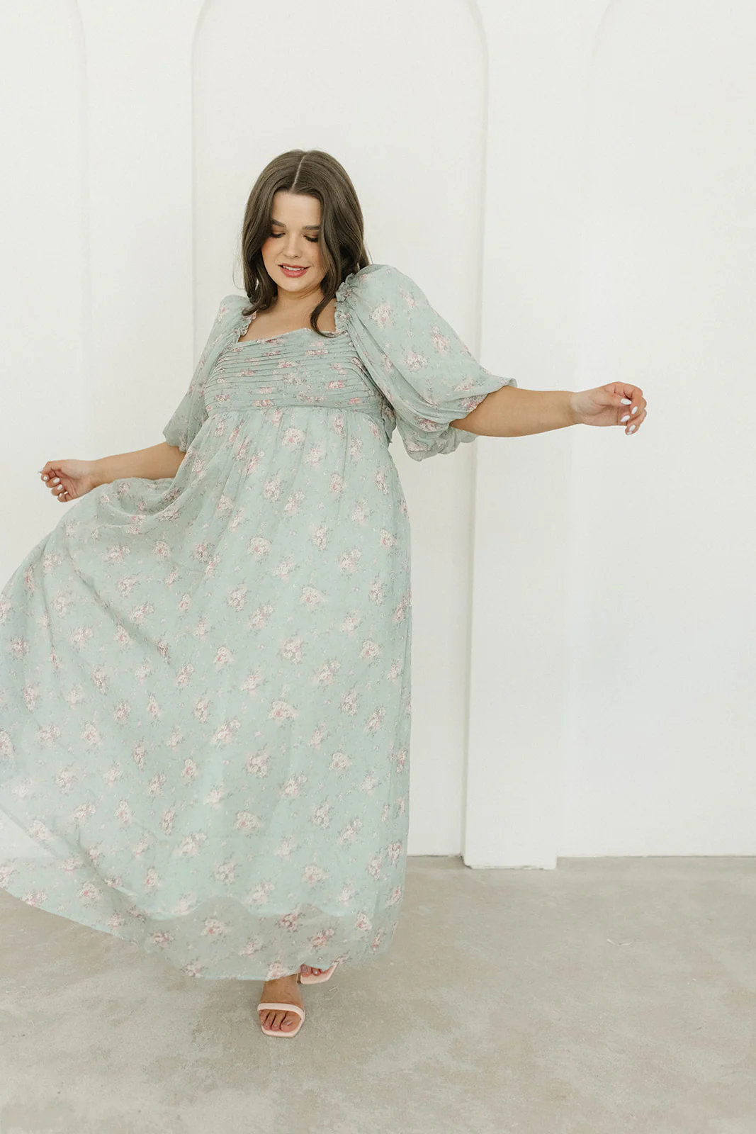 Melody Maxi Dress in Turquoise Floral - Bump Friendly & Inclusive Sizing (S-3XL) - Iieemm