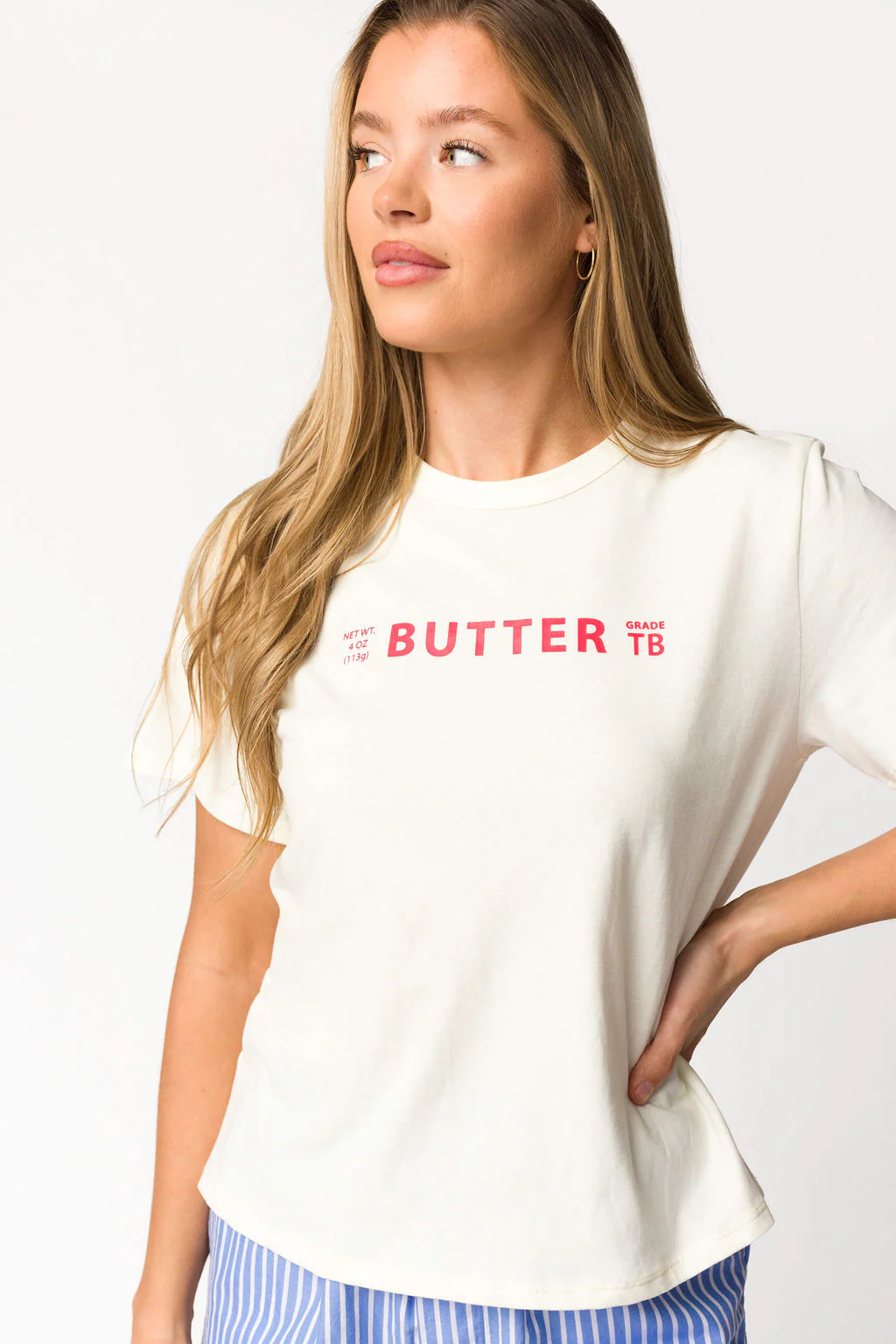 Butter Graphic T-Shirt in Cream - Iieemm