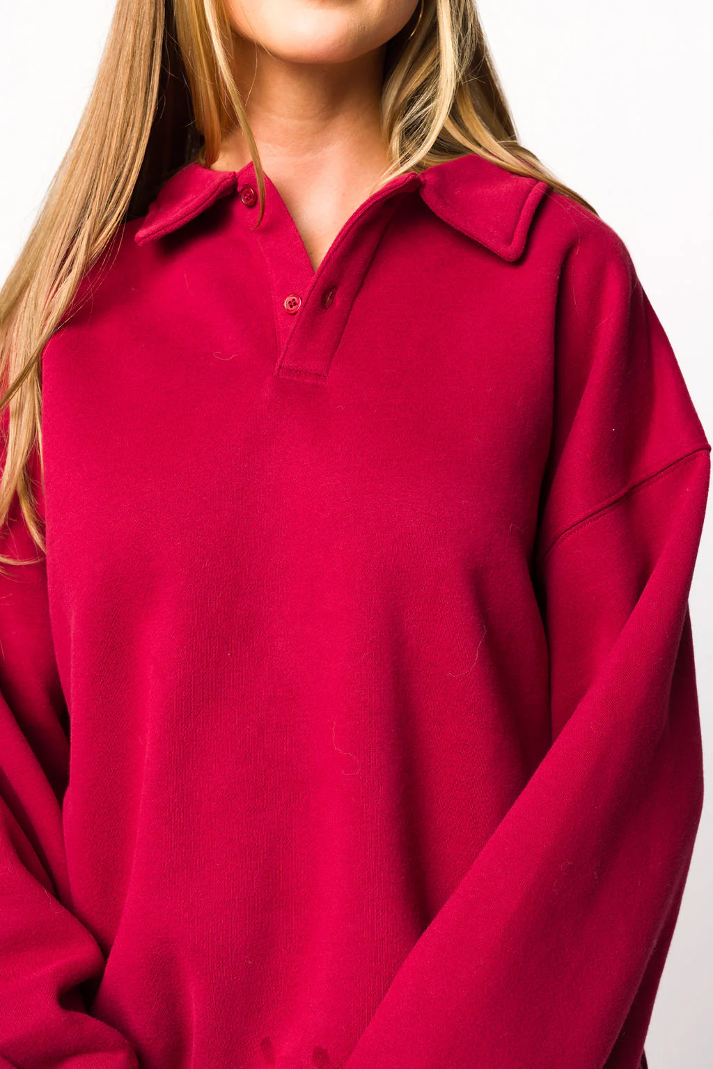 Airport 100% Cotton Sweatshirt in Merlot - Iieemm