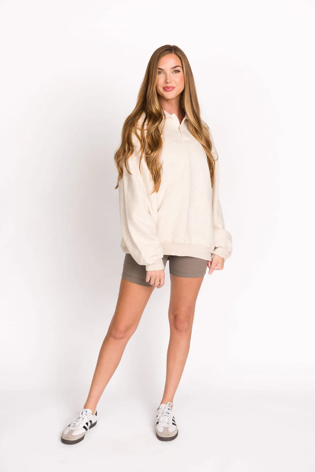 Airport 100% Cotton Sweatshirt in Oat - Iieemm