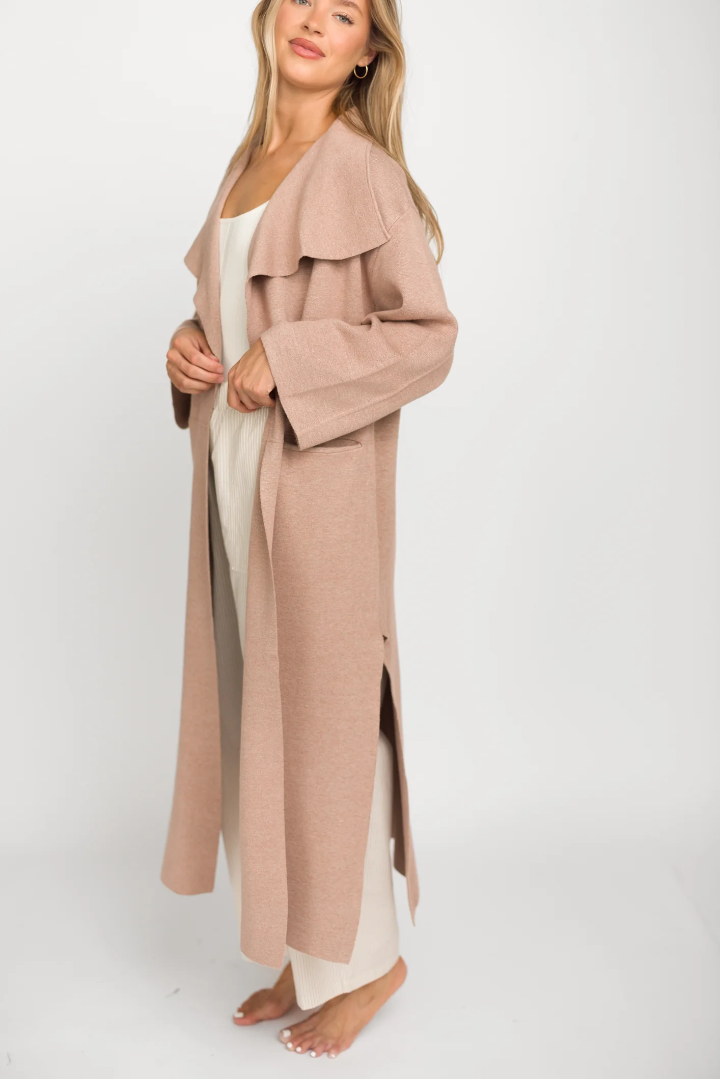 Elsa Sweater Coat in Beige - Iieemm