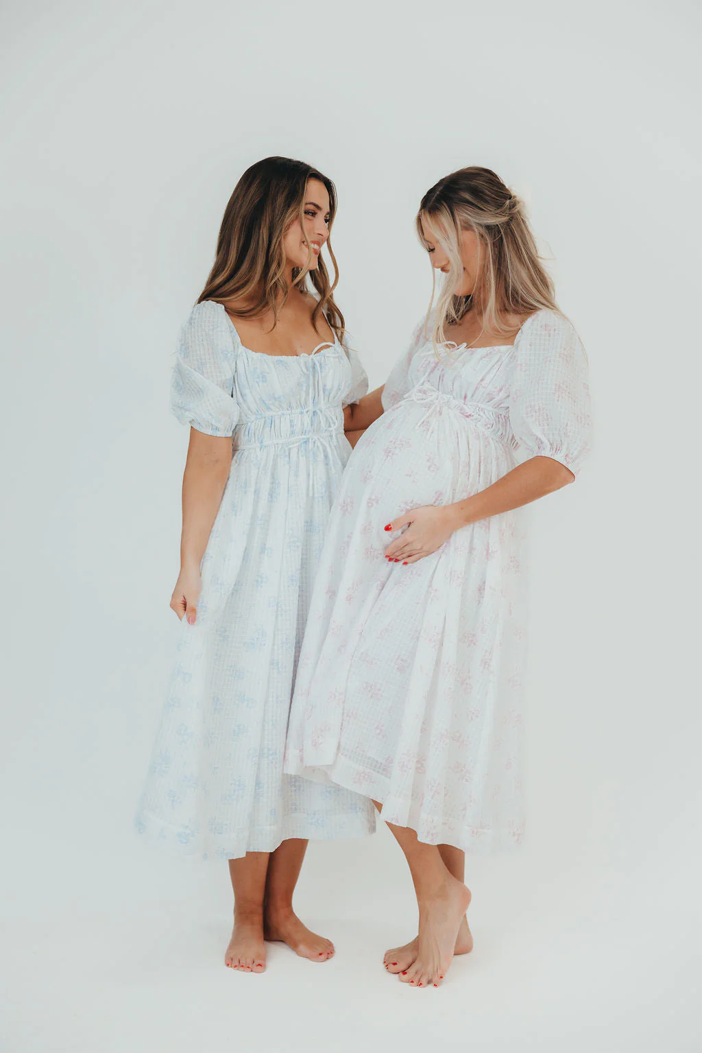 Edda Coastal Midi Dress in Light Blue - Bump Friendly & Inclusive Sizing (S-3XL) - Iieemm