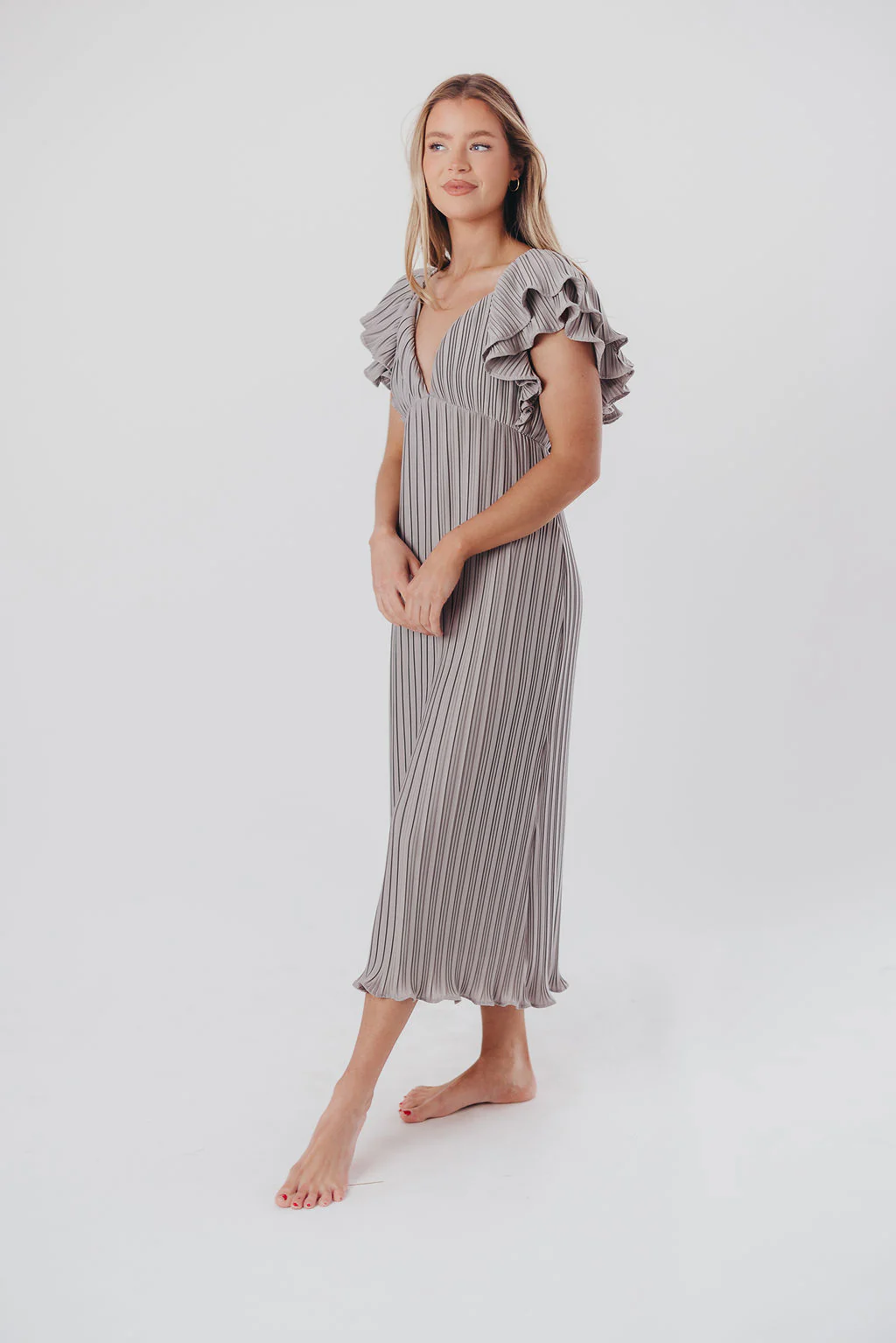 Lucky Charm Midi Dress in Grey - Bump Friendly & Inclusive Sizing (S-3XL) - Iieemm