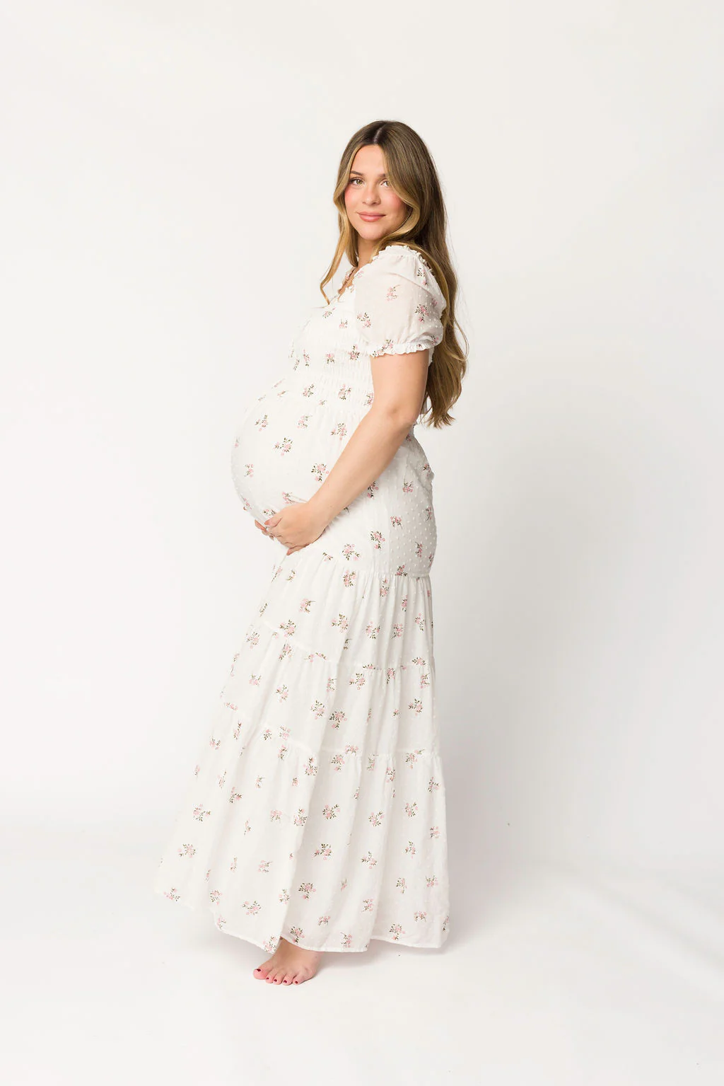 Harper Worth Maxi Dress in Pink Floral - Bump Friendly - Iieemm