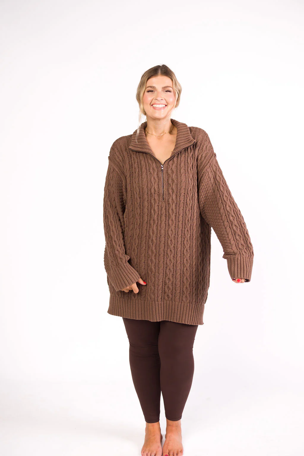 Simone Two Line Yoga Stitch Full Length Leggings in Java - Iieemm